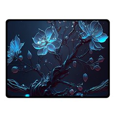 Ai Generated Cherry Blossom Blossoms Art One Side Fleece Blanket (small) by Ravend