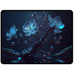 Ai Generated Cherry Blossom Blossoms Art Fleece Blanket (large) by Ravend