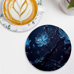 Ai Generated Cherry Blossom Blossoms Art Uv Print Round Tile Coaster by Ravend