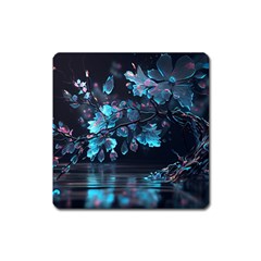 Ai Generated Cherry Blossom Square Magnet by Ravend