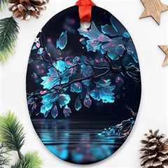 Ai Generated Cherry Blossom Oval Ornament (two Sides) by Ravend