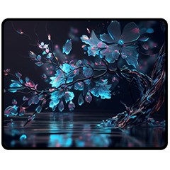 Ai Generated Cherry Blossom Fleece Blanket (medium) by Ravend