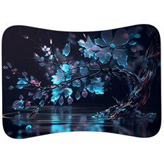 Ai Generated Cherry Blossom Velour Seat Head Rest Cushion by Ravend