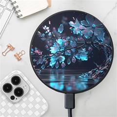 Ai Generated Cherry Blossom Wireless Fast Charger(black) by Ravend