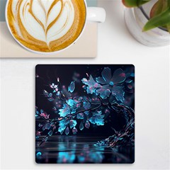 Ai Generated Cherry Blossom Uv Print Square Tile Coaster  by Ravend