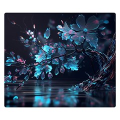 Ai Generated Cherry Blossom One Side Premium Plush Fleece Blanket (small) by Ravend