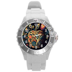 Ai Generated Apple Foliage Round Plastic Sport Watch (l) by Ravend