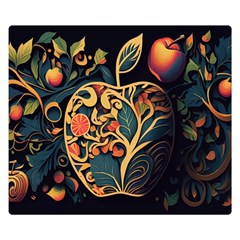 Ai Generated Apple Foliage Premium Plush Fleece Blanket (small) by Ravend