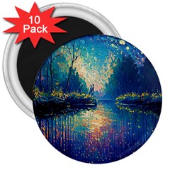 Oil Painting Night Scenery Fantasy 3  Magnets (10 Pack)  by Ravend