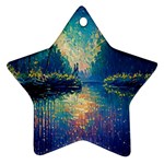 Oil Painting Night Scenery Fantasy Star Ornament (Two Sides) Front