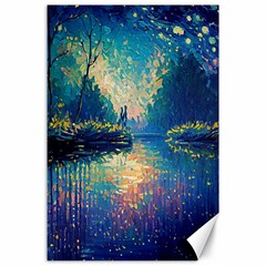 Oil Painting Night Scenery Fantasy Canvas 24  X 36  by Ravend