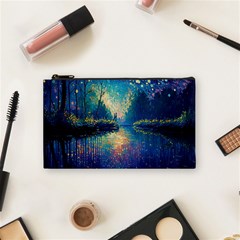 Oil Painting Night Scenery Fantasy Cosmetic Bag (small) by Ravend