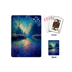 Oil Painting Night Scenery Fantasy Playing Cards Single Design (mini) by Ravend