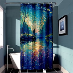 Oil Painting Night Scenery Fantasy Shower Curtain 36  X 72  (stall)  by Ravend