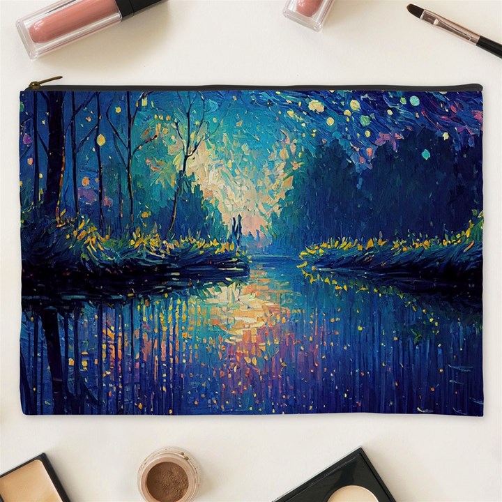 Oil Painting Night Scenery Fantasy Cosmetic Bag (XXXL)