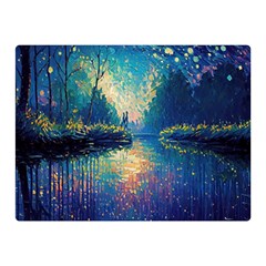 Oil Painting Night Scenery Fantasy Premium Plush Fleece Blanket (mini) by Ravend