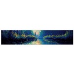 Oil Painting Night Scenery Fantasy Small Premium Plush Fleece Scarf Back