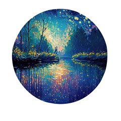 Oil Painting Night Scenery Fantasy Mini Round Pill Box by Ravend