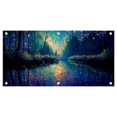 Oil Painting Night Scenery Fantasy Banner And Sign 4  X 2 