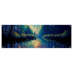 Oil Painting Night Scenery Fantasy Banner And Sign 12  X 4 