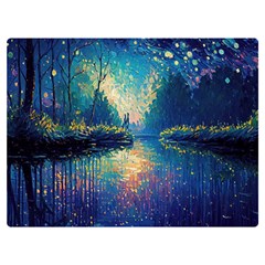 Oil Painting Night Scenery Fantasy One Side Premium Plush Fleece Blanket (extra Small) by Ravend