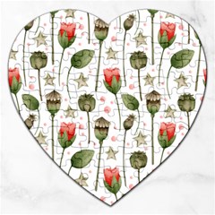 Poppies Red Poppies Red Flowers Jigsaw Puzzle (heart) by Ravend