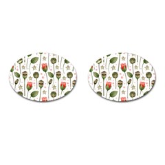 Poppies Red Poppies Red Flowers Cufflinks (Oval)