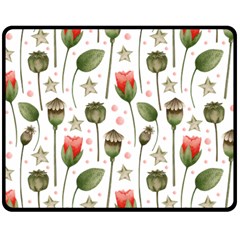 Poppies Red Poppies Red Flowers Fleece Blanket (Medium)