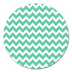 Chevron Pattern Gifts Magnet 5  (round) by GardenOfOphir