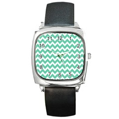 Chevron Pattern Gifts Square Metal Watch by GardenOfOphir