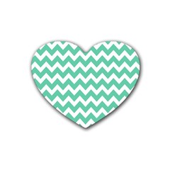 Chevron Pattern Gifts Rubber Coaster (heart) by GardenOfOphir