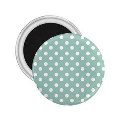 Light Blue And White Polka Dots 2 25  Magnets by GardenOfOphir