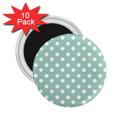 Light Blue And White Polka Dots 2 25  Magnets (10 Pack)  by GardenOfOphir