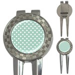 Light Blue And White Polka Dots 3-in-1 Golf Divots Front