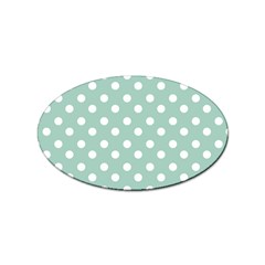 Light Blue And White Polka Dots Sticker (oval) by GardenOfOphir