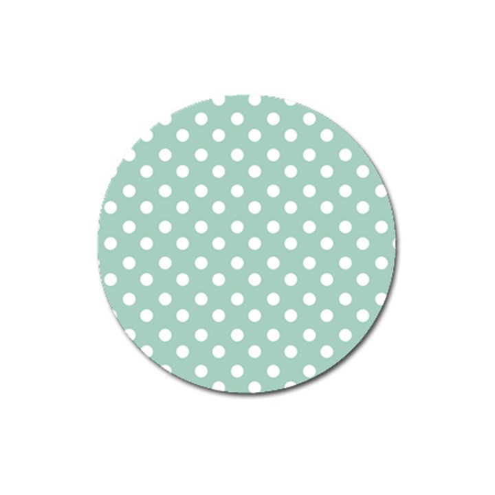 Light Blue And White Polka Dots Magnet 3  (Round)