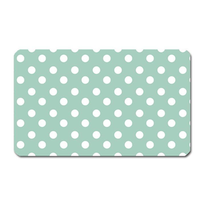 Light Blue And White Polka Dots Magnet (Rectangular)