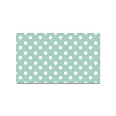 Light Blue And White Polka Dots Sticker Rectangular (10 Pack) by GardenOfOphir