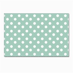 Light Blue And White Polka Dots Postcards 5  X 7  (pkg Of 10) by GardenOfOphir