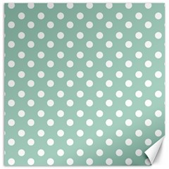 Light Blue And White Polka Dots Canvas 16  X 16  by GardenOfOphir