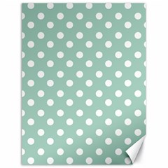 Light Blue And White Polka Dots Canvas 18  X 24  by GardenOfOphir