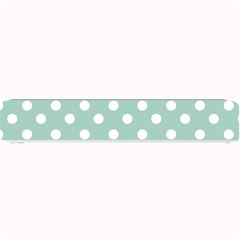 Light Blue And White Polka Dots Small Bar Mat by GardenOfOphir