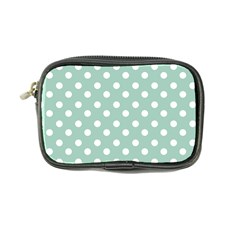 Light Blue And White Polka Dots Coin Purse by GardenOfOphir