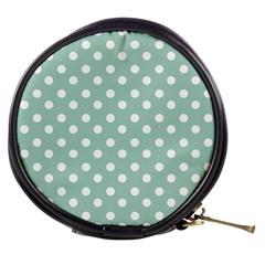 Light Blue And White Polka Dots Mini Makeup Bag by GardenOfOphir