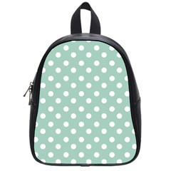 Light Blue And White Polka Dots School Bag (small) by GardenOfOphir