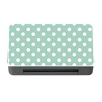 Light Blue And White Polka Dots Memory Card Reader with CF Front