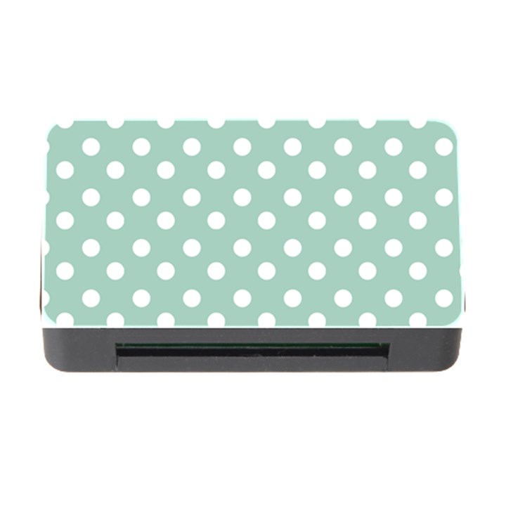 Light Blue And White Polka Dots Memory Card Reader with CF