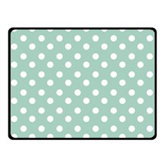 Light Blue And White Polka Dots Fleece Blanket (small) by GardenOfOphir