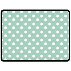 Light Blue And White Polka Dots Fleece Blanket (large) by GardenOfOphir