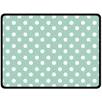 Light Blue And White Polka Dots Fleece Blanket (Large) 80 x60  Blanket Front